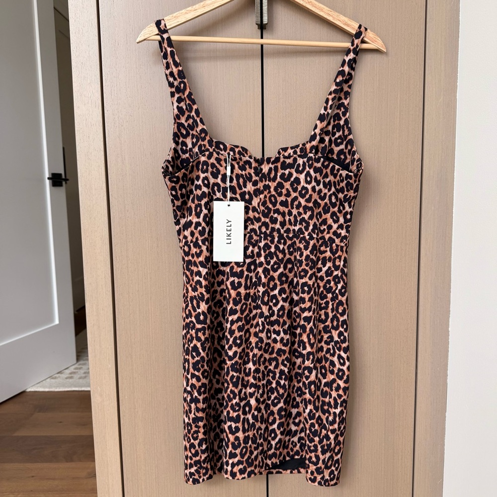NEW! Likely Leopard print Constance Mini Dress, 6